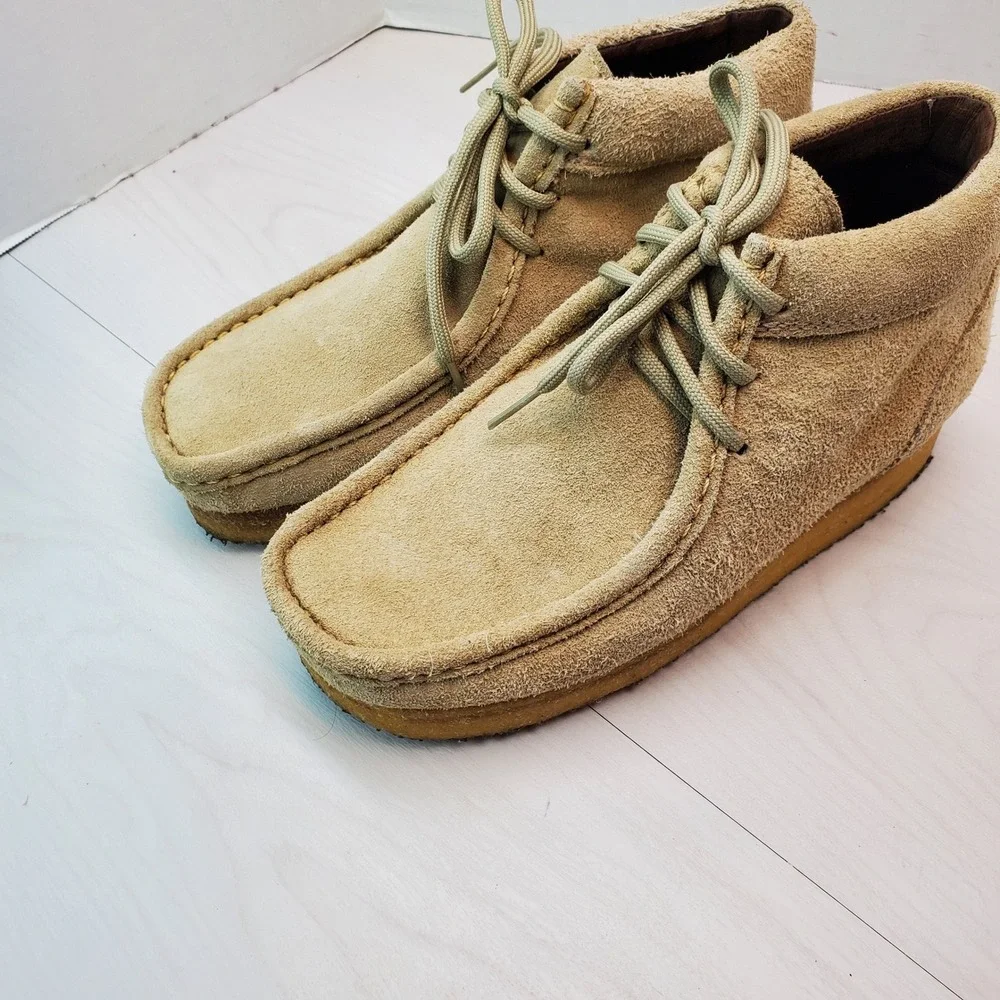Chippewa Suede Leather Wallabee Boots Mens Tan 8 1/2 W Lace‎ Up Made in Mexico